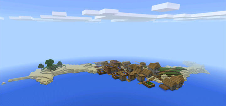 Двойная деревня на острове Minecraft PE