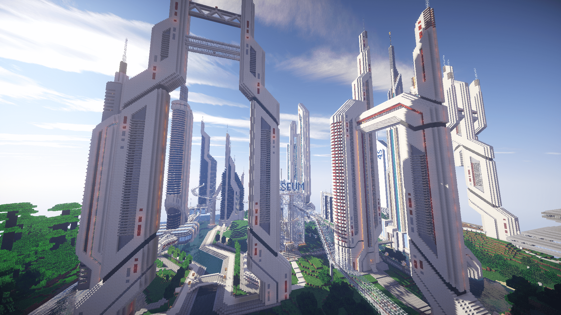 Minecraft cyberpunk skyscraper фото 20