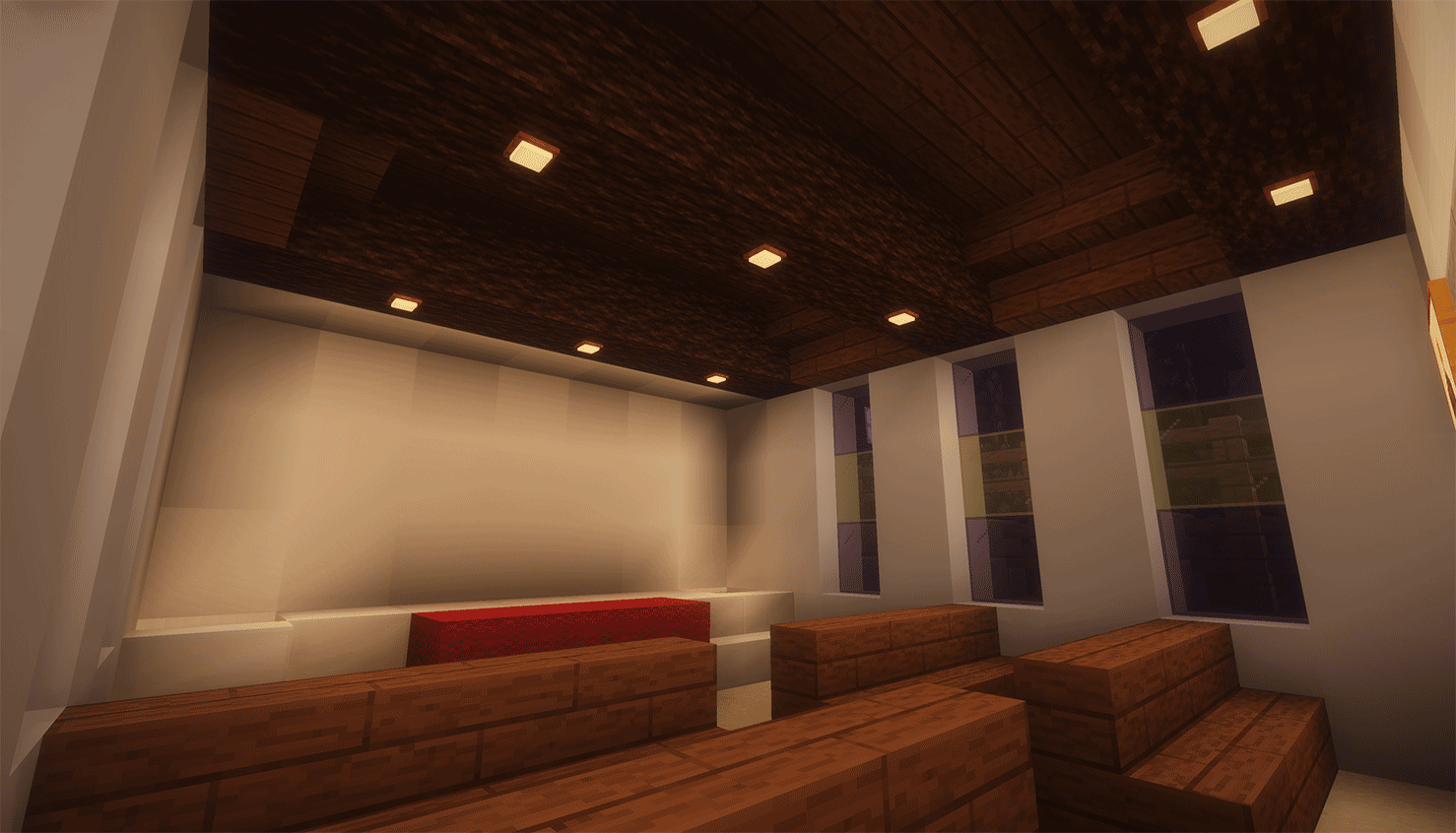 Офис в МАЙНКРАФТЕ внутри. Свет в МАЙНКРАФТЕ. Мод добавляет освещение. Minecraft 1.12.2 мод additional-Lights.
