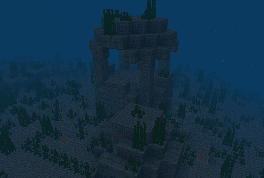 Поводные руины в Minecraft 1.4
