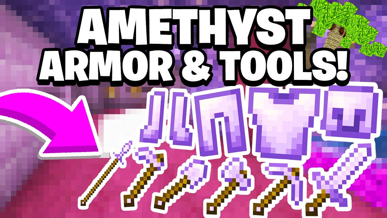 Amethyst Armor, Tools, and Spear for Minecraft Pocket Edition 1.16